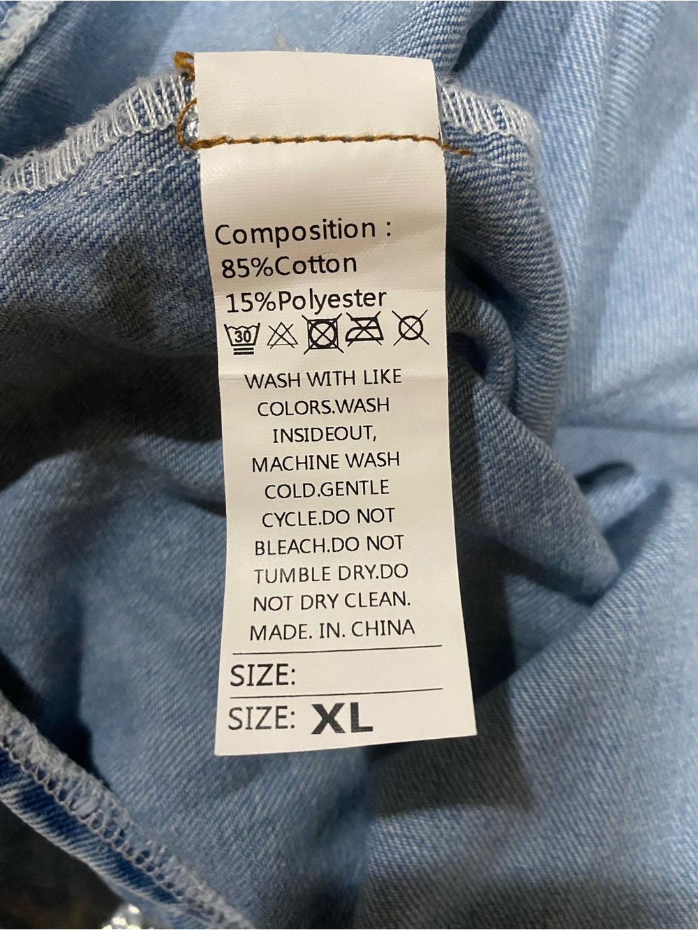 Light Blue Surplice Long Sleeve Denim Dress - Picture 6 of 11